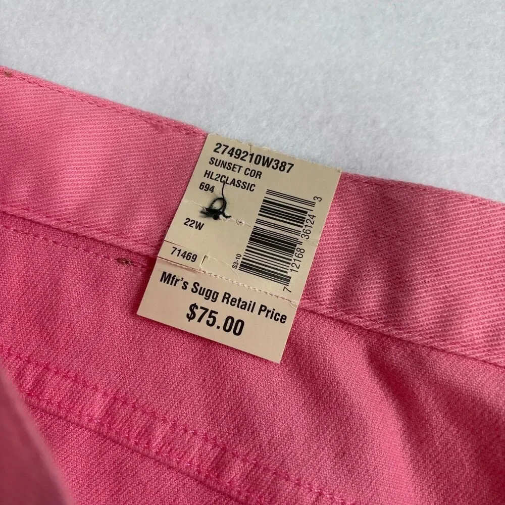 Ralph Lauren Jeans Co. Denim Capri Women's 22W Pink Casual Stretch Preppy NWT